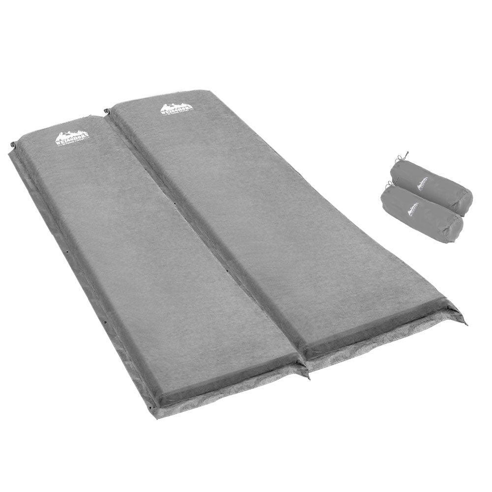 Self Inflating Mattress Camping Sleeping Mat Air Bed Pad Double Grey 10CM Thick