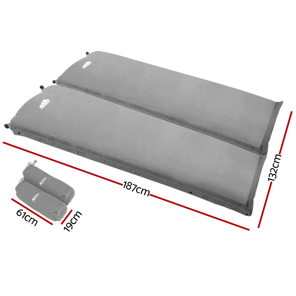 Self Inflating Mattress Camping Sleeping Mat Air Bed Pad Double Grey 10CM Thick