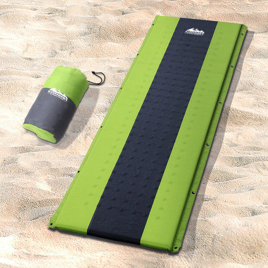 Self Inflating Mattress Camping Mat Air Bed Pad Single Green - Weisshorn Sleeping Camp Thin