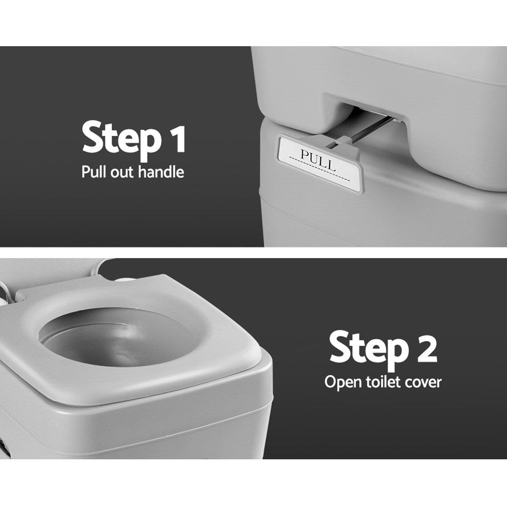 20L Portable Camping Toilet Flush Potty for Boating Outdoor Use