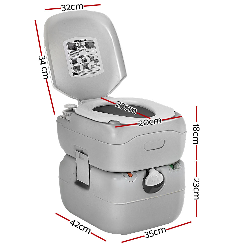 22L Portable Camping Toilet Flush Potty for Boating Outdoor Use