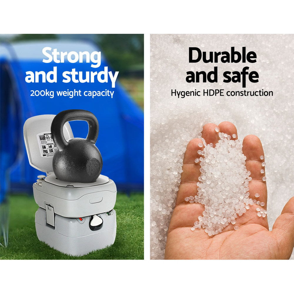 22L Portable Camping Toilet Flush Potty for Boating Outdoor Use