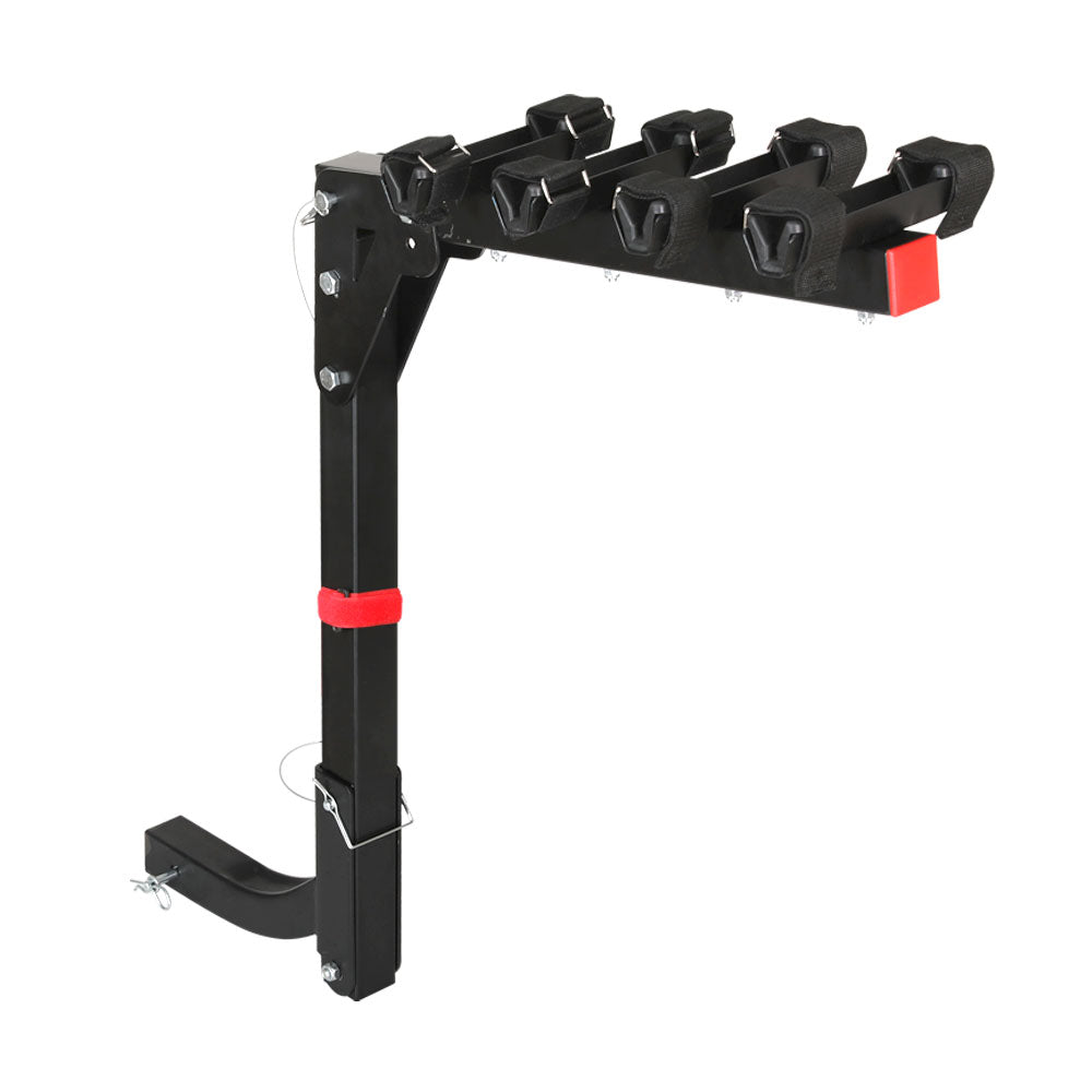 4-Bike Carrier Rack 2-Hitch Mount Foldable Black
