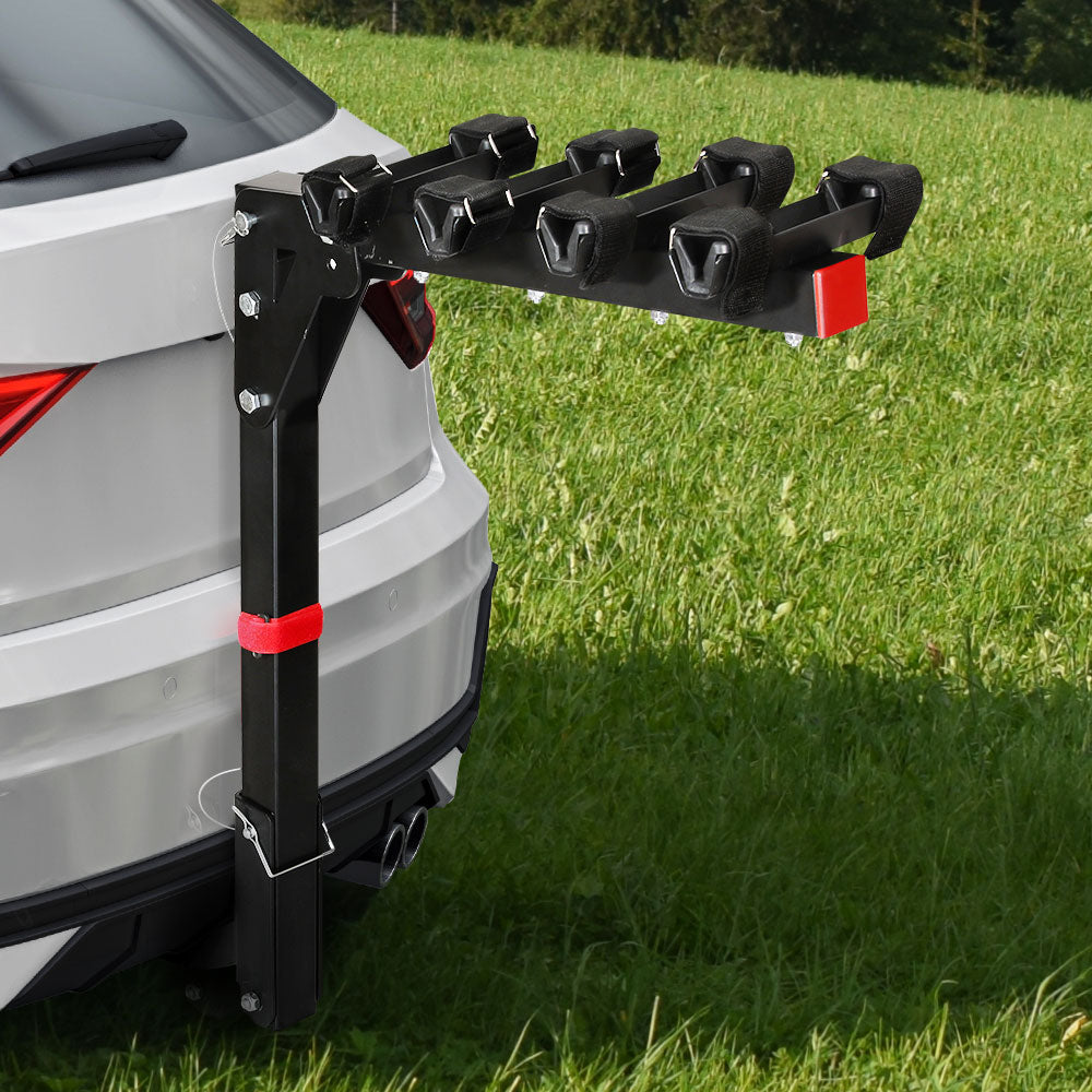 4-Bike Carrier Rack 2-Hitch Mount Foldable Black