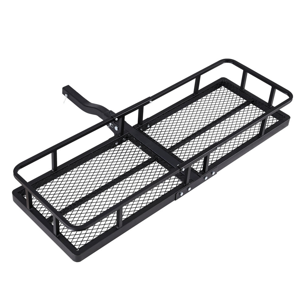 Car Roof Rack Foldable Hitch Basket Cargo Carrier 152Cm Black