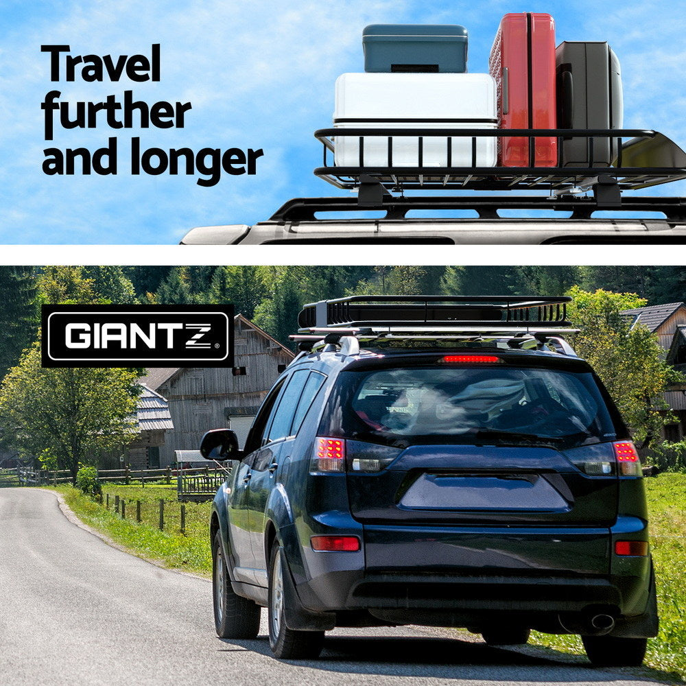 Car Roof Rack Basket Luggage Vehicle Cargo Carrier 111Cm Black