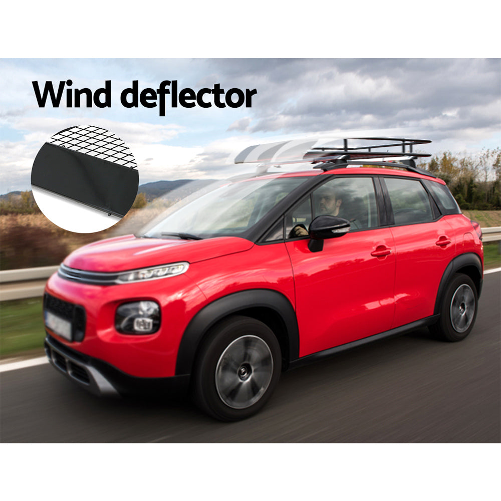 Car Roof Rack Basket 123cm Black Vehicle Cargo Carrier