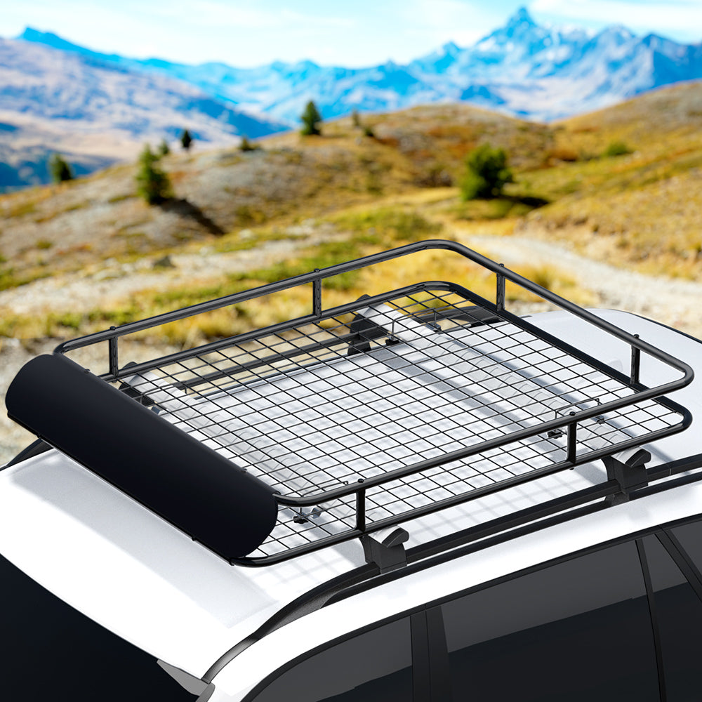 Car Roof Rack Basket 123cm Black Vehicle Cargo Carrier