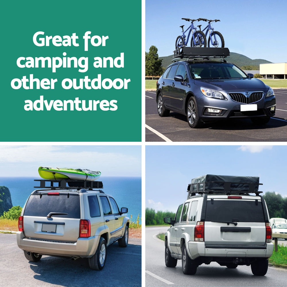 Black colour - Car Roof Rack Basket Luggage Vehicle Cargo Carrier 160Cm Black
