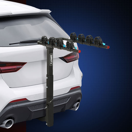 Foldable 4-Bike Rack For Car Rear Hitch Mount (2" Towbar) - Giantz Carrier Bicycle Steel