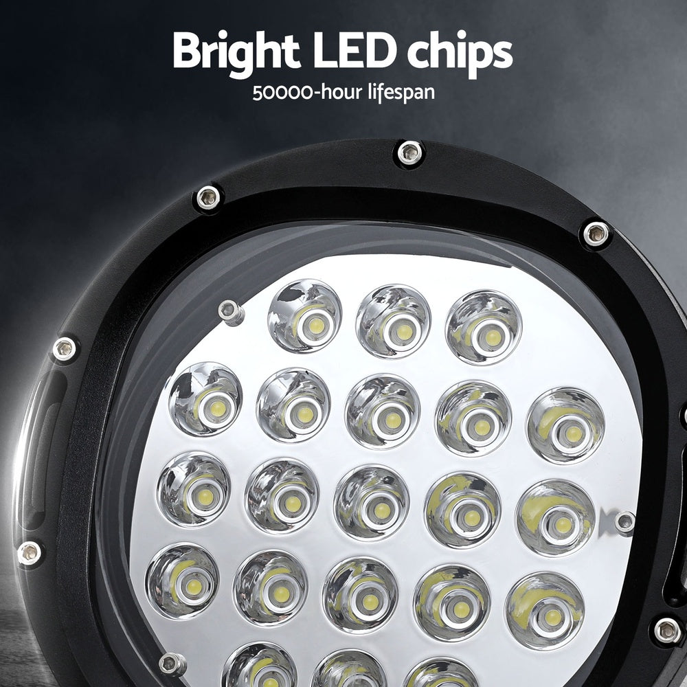 Pair LED Driving Lights 7 Inch Flood Spot Lights Car Truck SUV 12V 24V with Automotive Lights