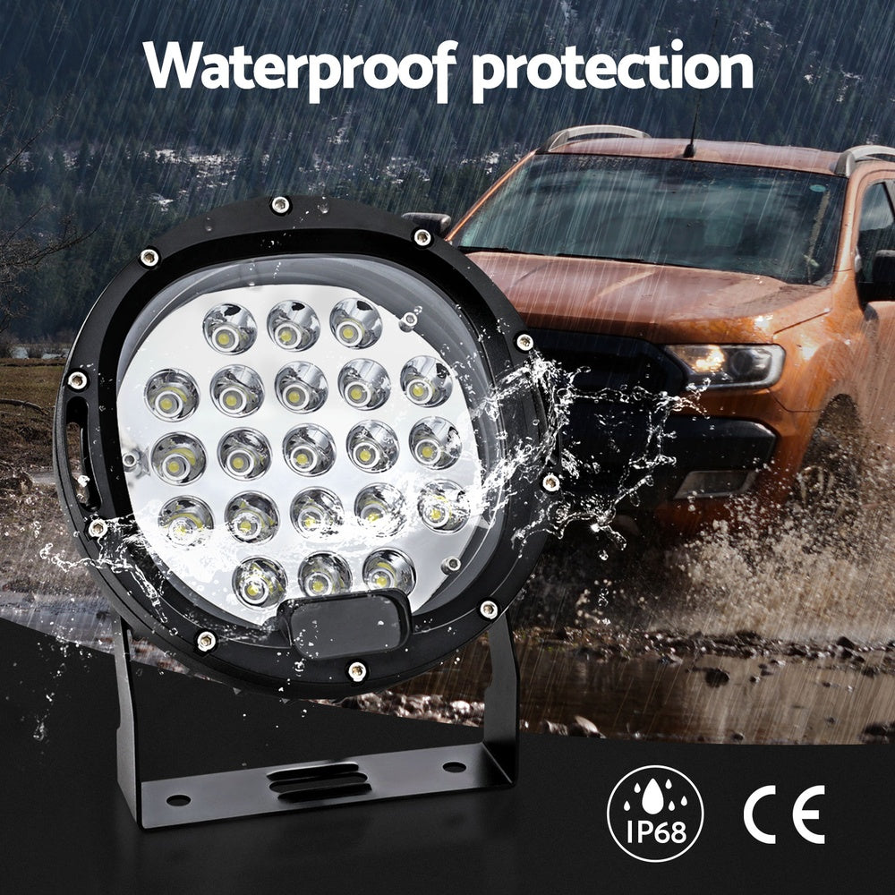 Pair LED Driving Lights 7 Inch Flood Spot Lights Car Truck