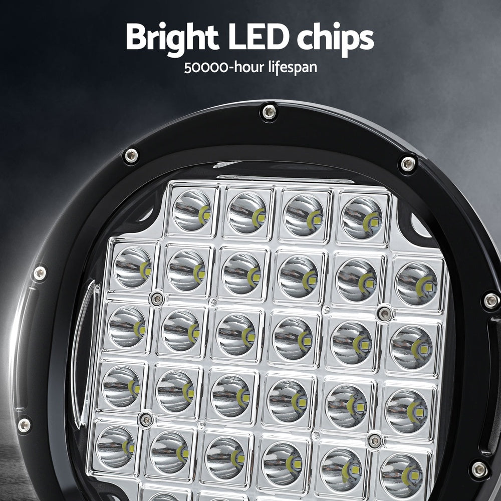 Pair LED Driving Lights 9 Inch Flood Spot Lights Car Truck SUV 12V 24V with Automotive Lights