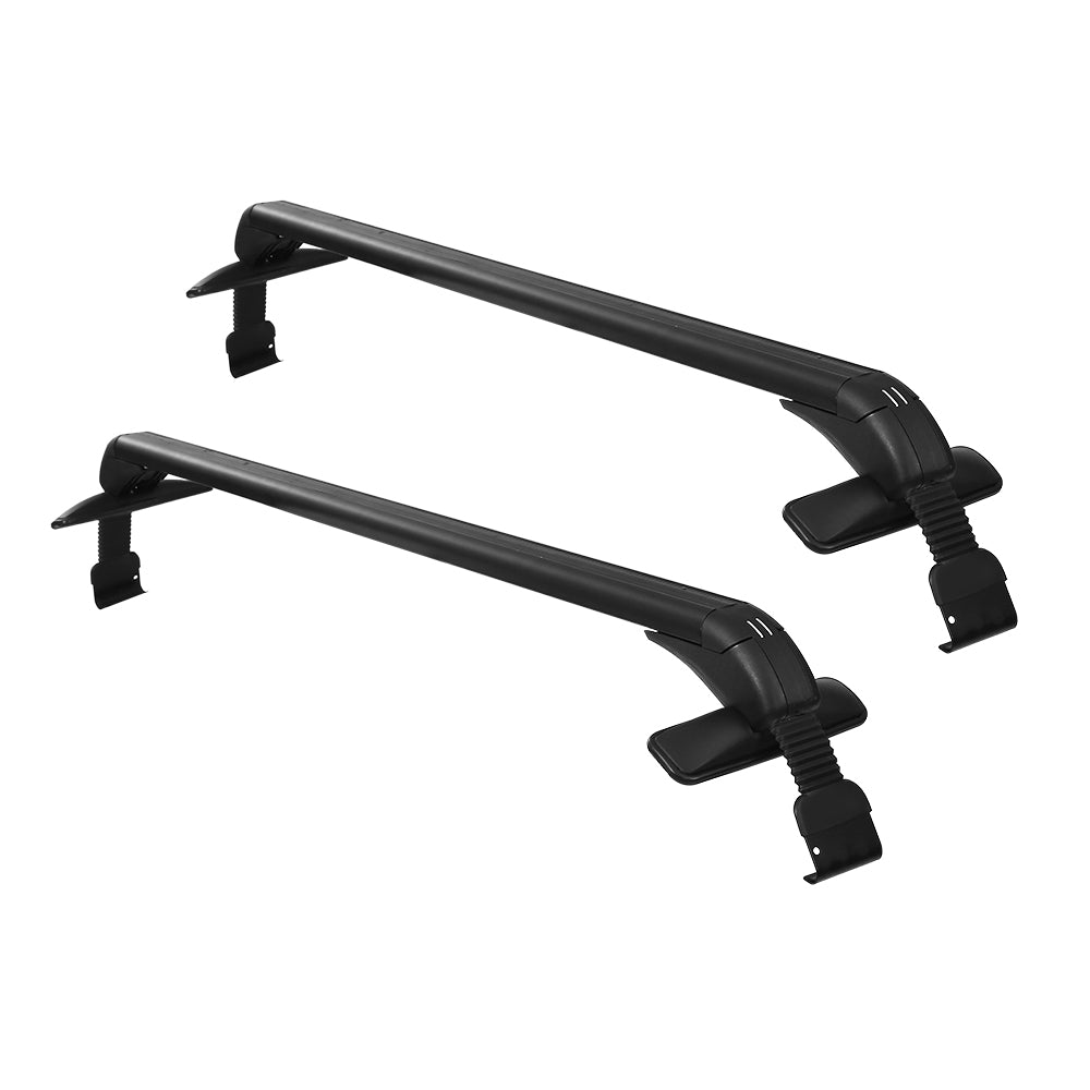 Universal Car Roof Racks Pod Aluminium Cross Bars Clamps Lockable 90cm Black