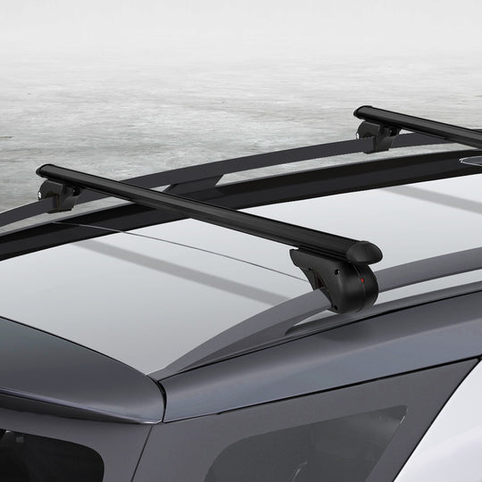 Car Roof Racks Pod Aluminium Cross Bars Adjustable 108Cm Black - Rack Rfbar