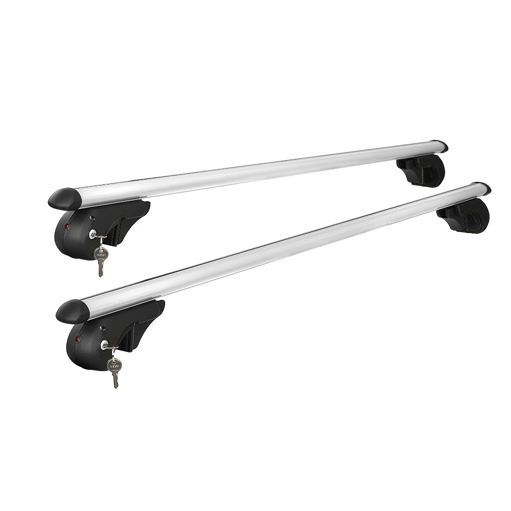 Car Roof Racks Pod Aluminium Cross Bars Adjustable 108Cm Silver, Silver colour