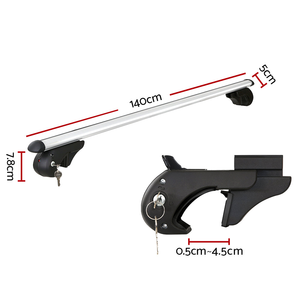 Universal Car Roof Rack Pod Cross Bars 123cm Aluminium Silver Adjustable | Silver colour