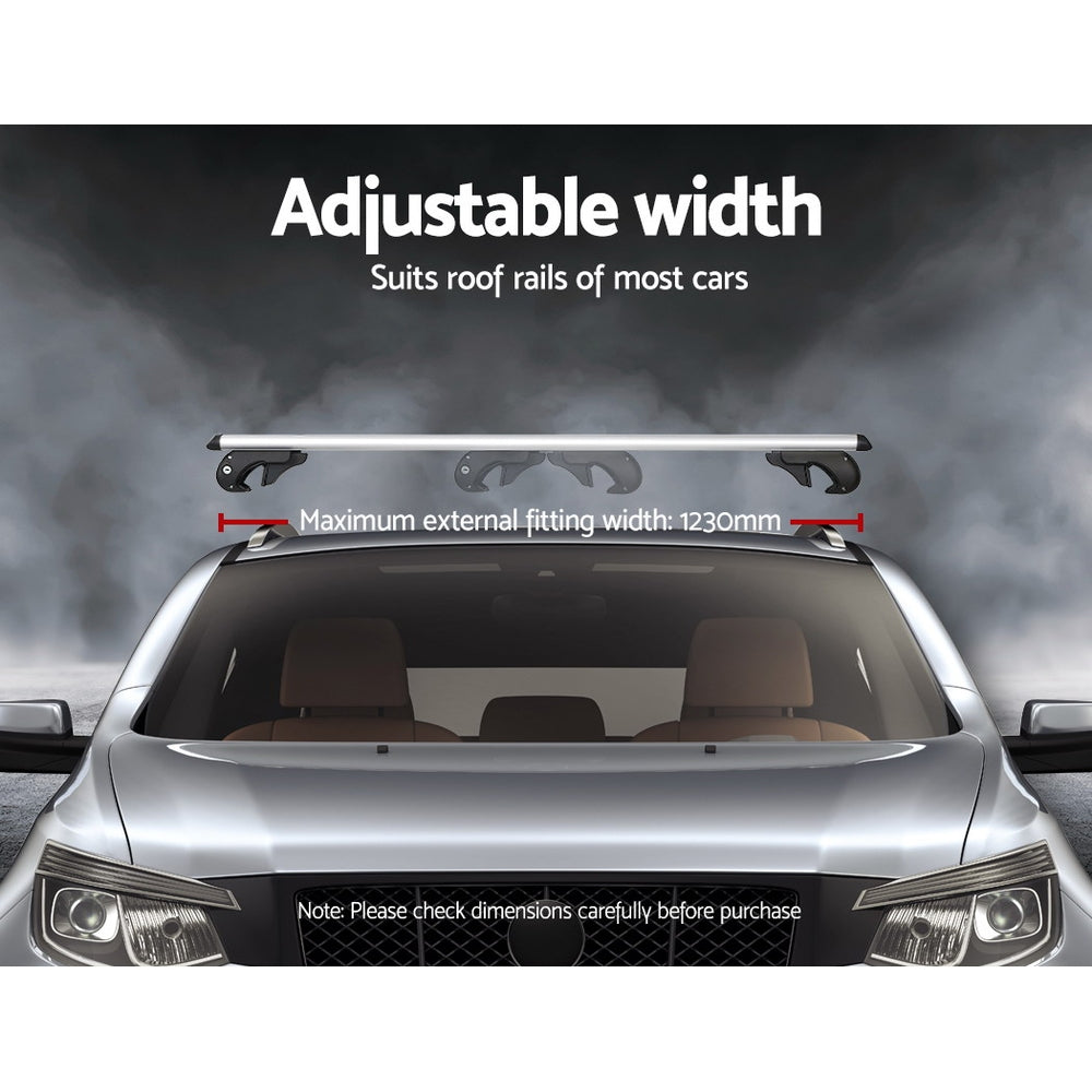 Universal Car Roof Rack Pod Cross Bars 123cm Aluminium Silver Adjustable | Cross Bar
