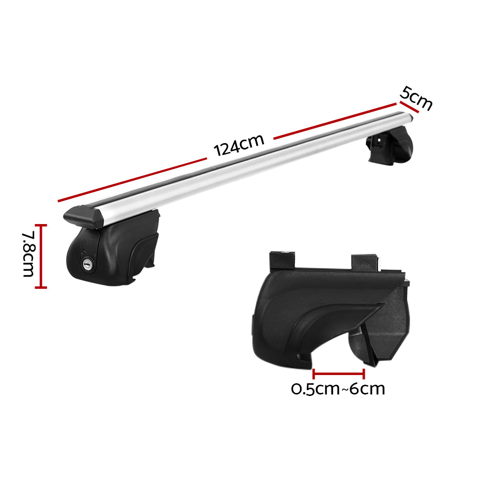 Car Roof Racks Pod Aluminium Cross Bars Upgraded Holder 111Cm Silver | 111Cm