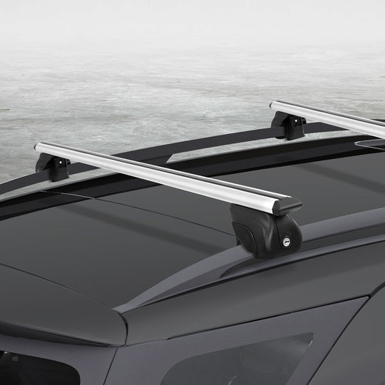 Car Roof Racks Pod Aluminium Cross Bars Upgraded Holder 111Cm Silver - Adjustable Rack Rfbar