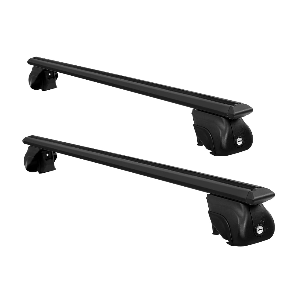 Car Roof Racks Pod Aluminium Cross Bars Upgraded Holder 126Cm Black