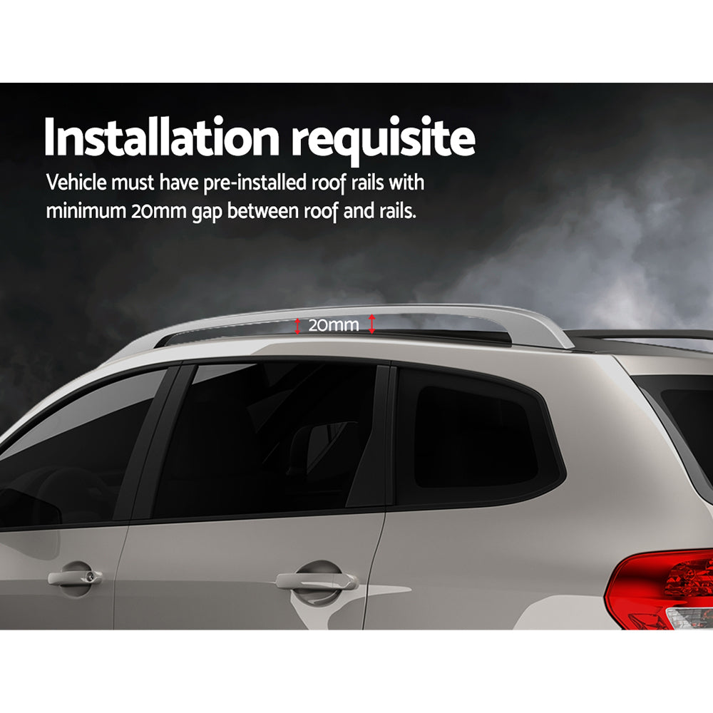 Car Roof Racks Pod Aluminium Cross Bars Upgraded Holder 126Cm Black