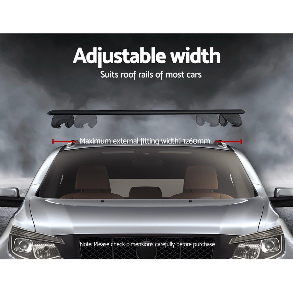 Car Roof Racks Pod Aluminium Cross Bars Upgraded Holder 126Cm Black