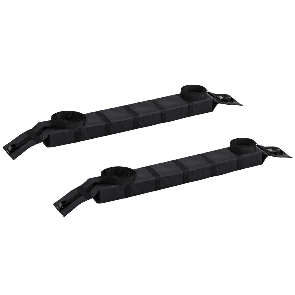 Soft Car Roof Rack 116Cm Kayak Luggage Carrier Adjustable Strap Black