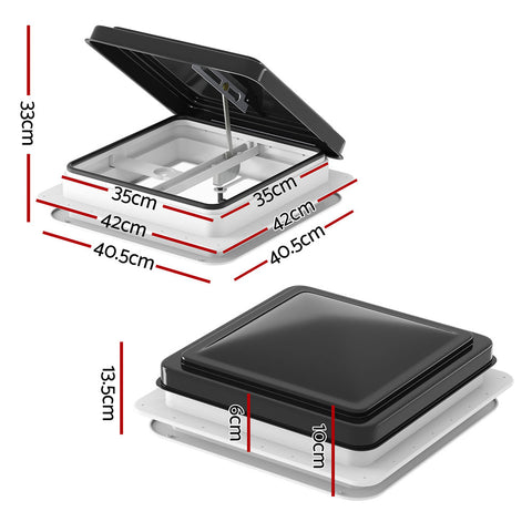 Caravan Roof Vent Hatch Black/White