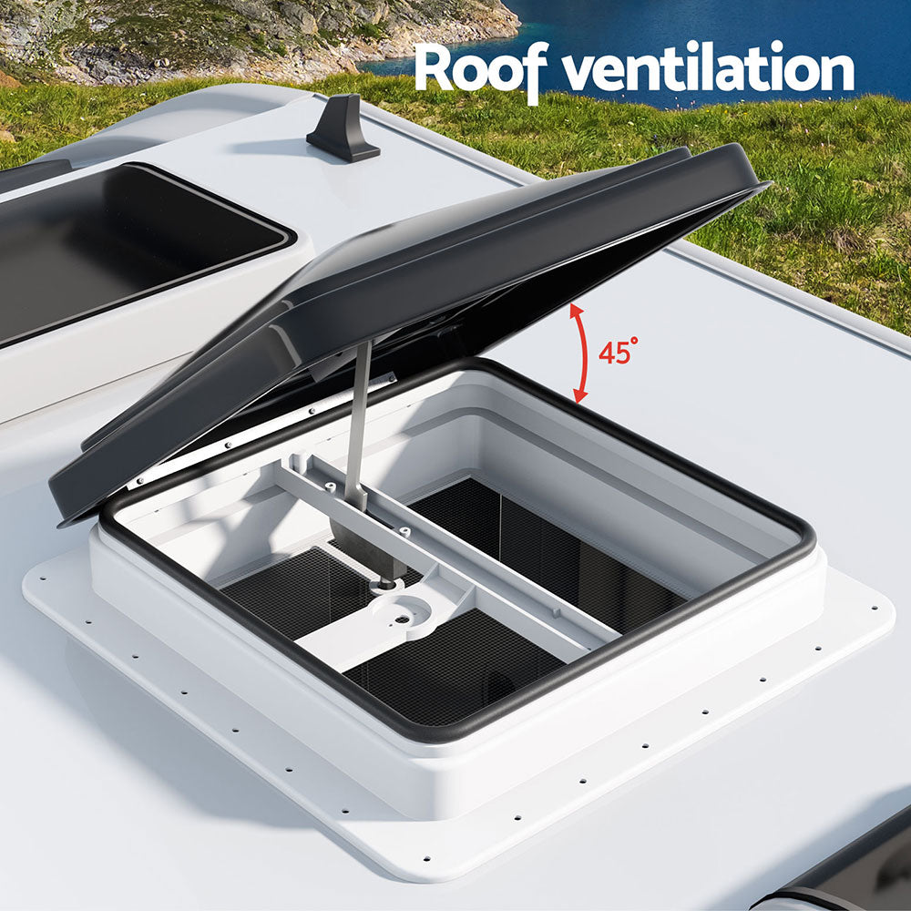 Caravan Roof Vent Hatch Black/White