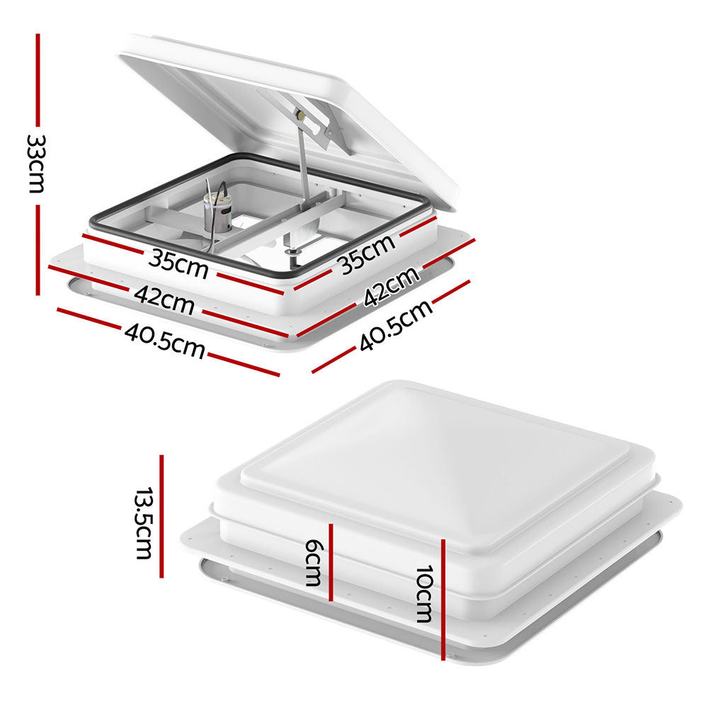 Caravan Roof Vent Hatch Black/White