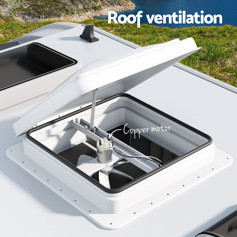 Caravan Roof Vent Hatch Black/White