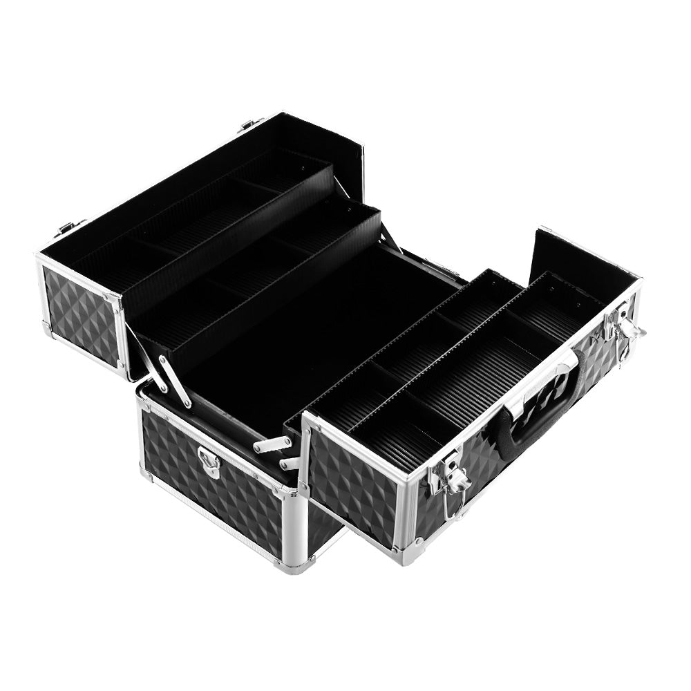 Cosmetic & Toiletry Bags - Portable Cosmetic Beauty Makeup Case - Diamond Black