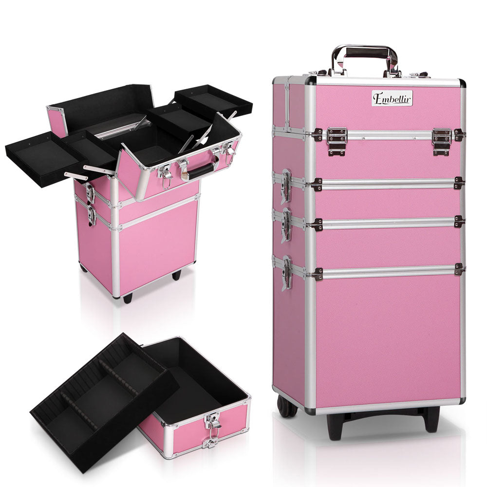 Embellir 7-in-1 Makeup Trolley Case - Pink | Simple Deals