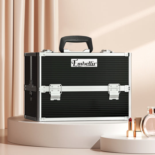 Portable Makeup Case Black Cosmetic Beauty Storage Organizer