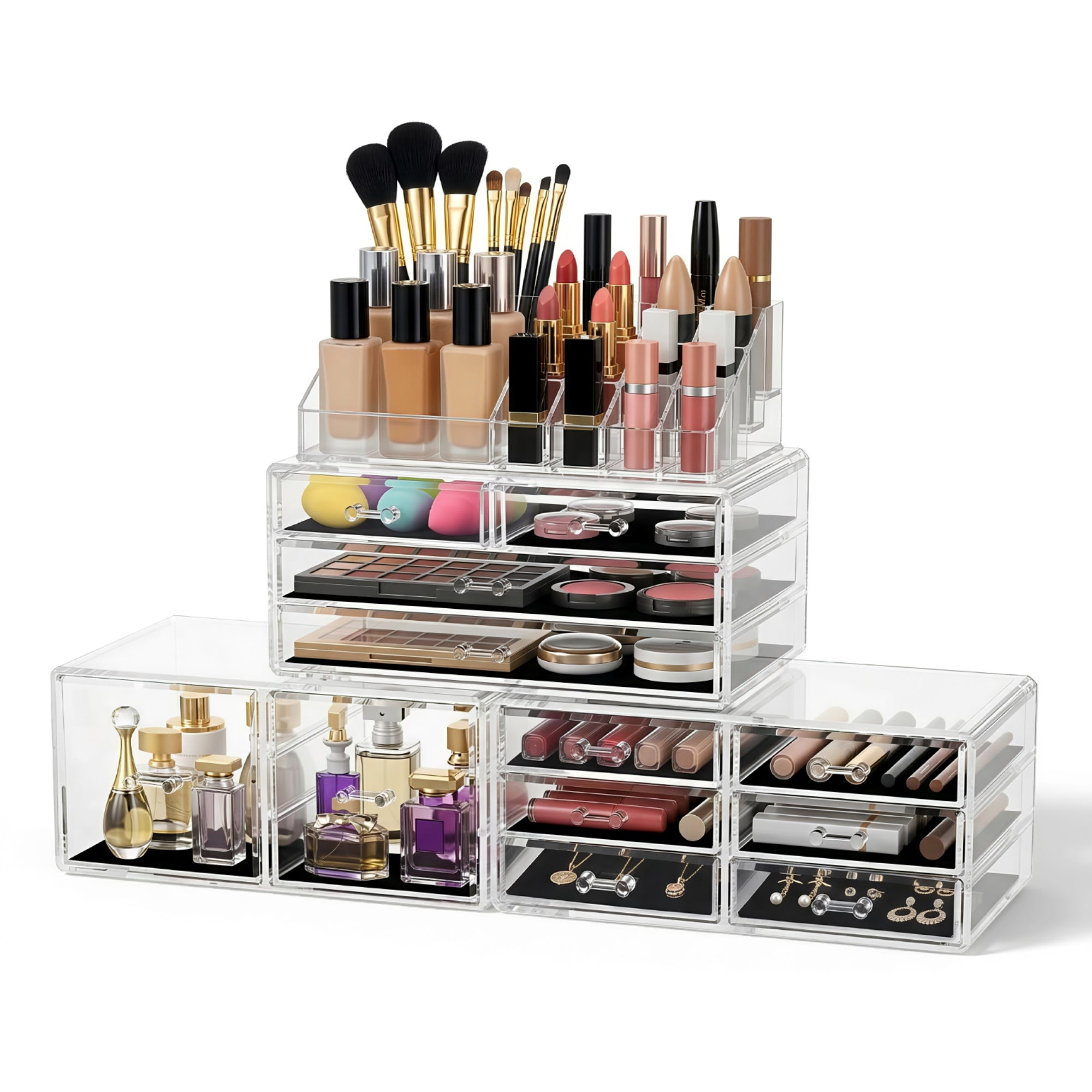 Makeup Organisation & Storage - Makeup Case Acrylic Cosmetic Organizer Storage Box Jewellery Holder