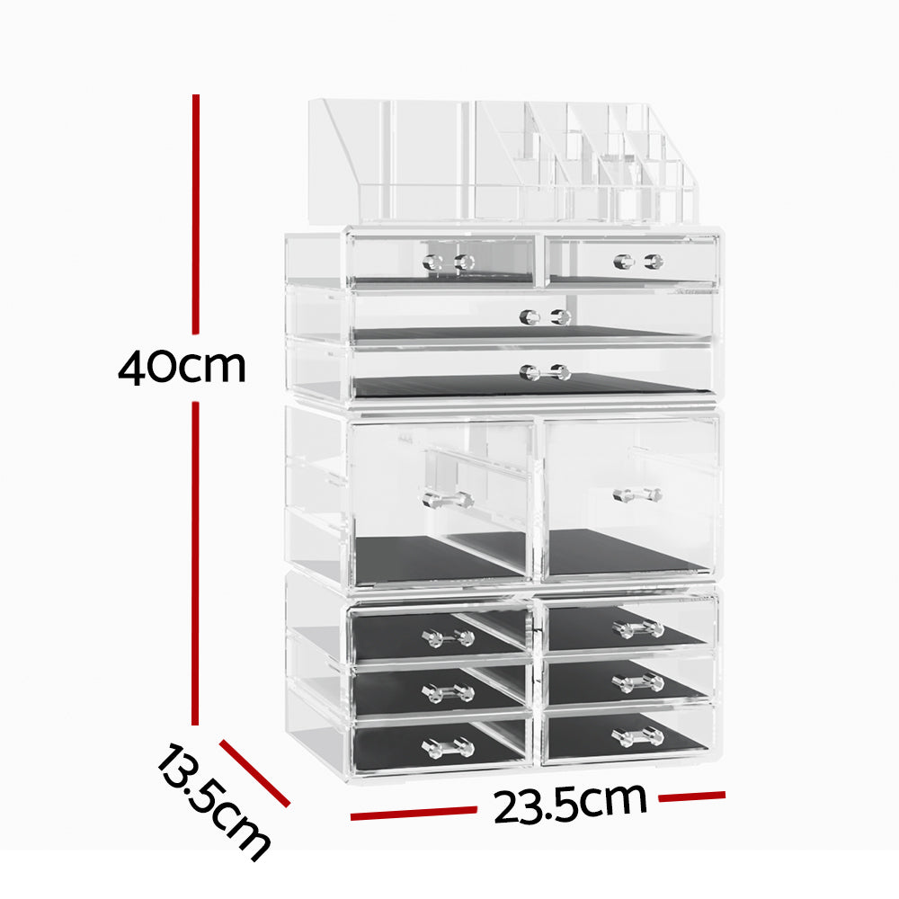 Makeup Case Acrylic Cosmetic Organizer Storage Box Jewellery Holder | Makeup Organisation & Storage