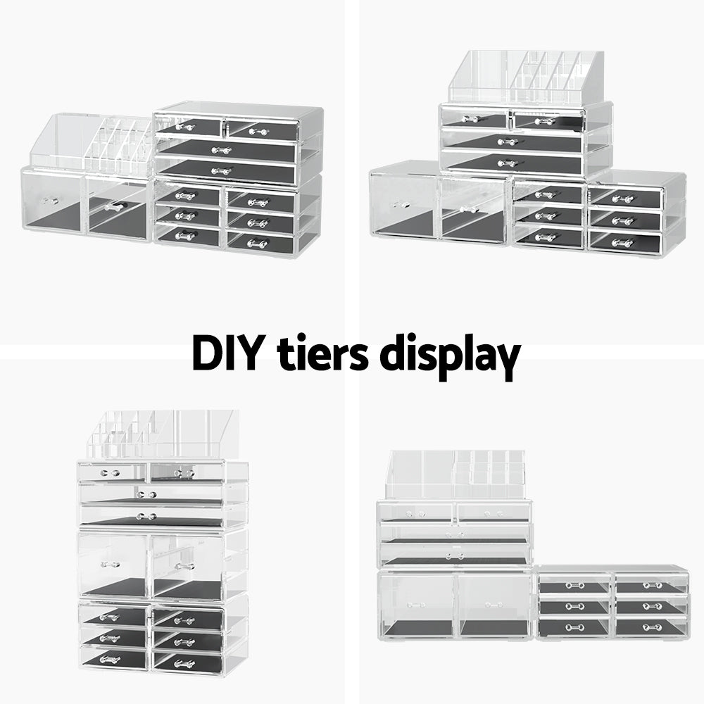 Makeup Case Acrylic Cosmetic Organizer Storage Box Jewellery Holder with Makeup Organisation & Storage