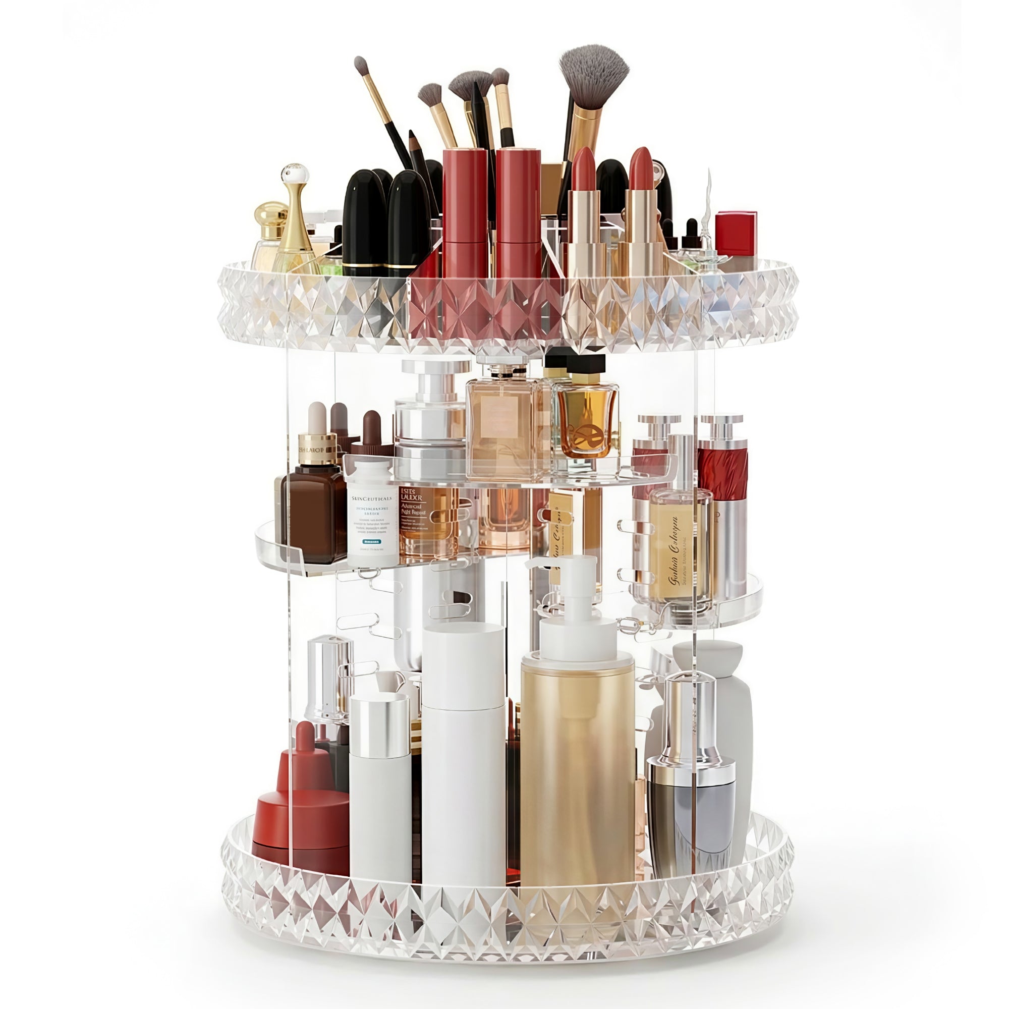 Makeup Organisation & Storage - Makeup Case Acrylic Rotating Cosmetic Organizer Storage Display Holder