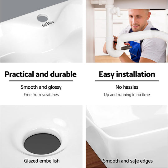 Bathroom Basin Ceramic Vanity Sink Hand Wash Bowl