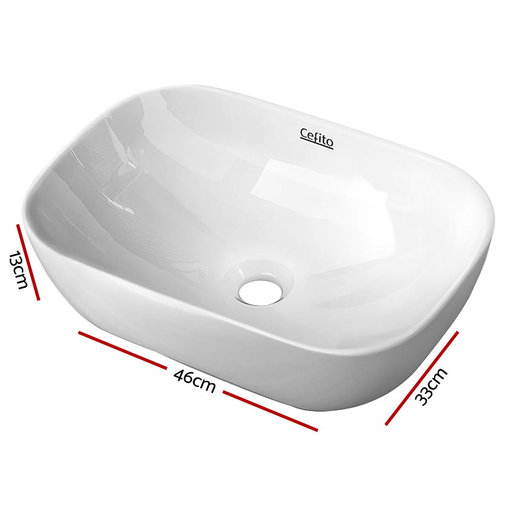 Bathroom Basin Ceramic Vanity Sink Above Counter Hand Wash Bowl Compact