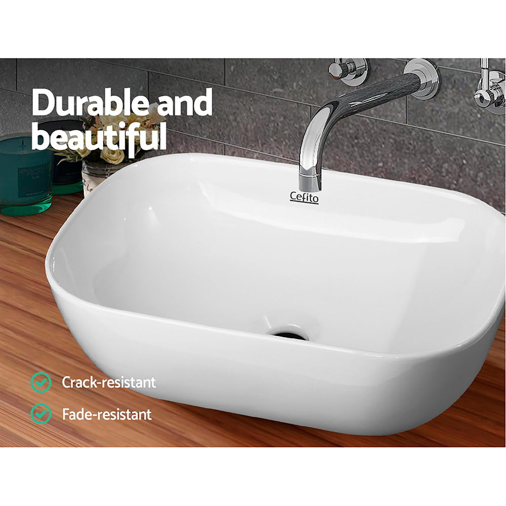 Bathroom Basin Ceramic Vanity Sink Above Counter Hand Wash Bowl Compact