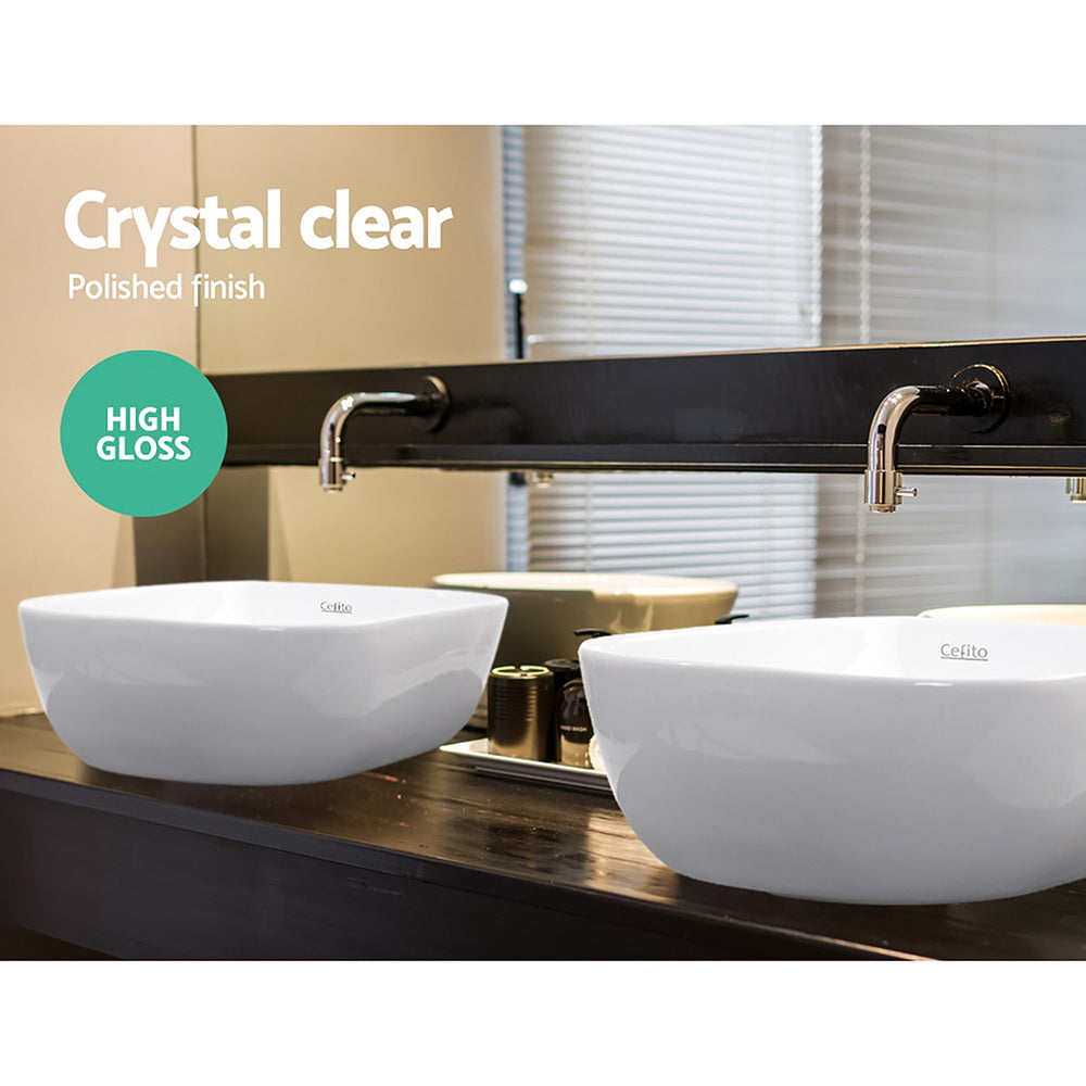 Bathroom Basin Ceramic Vanity Sink Above Counter Hand Wash Bowl Compact