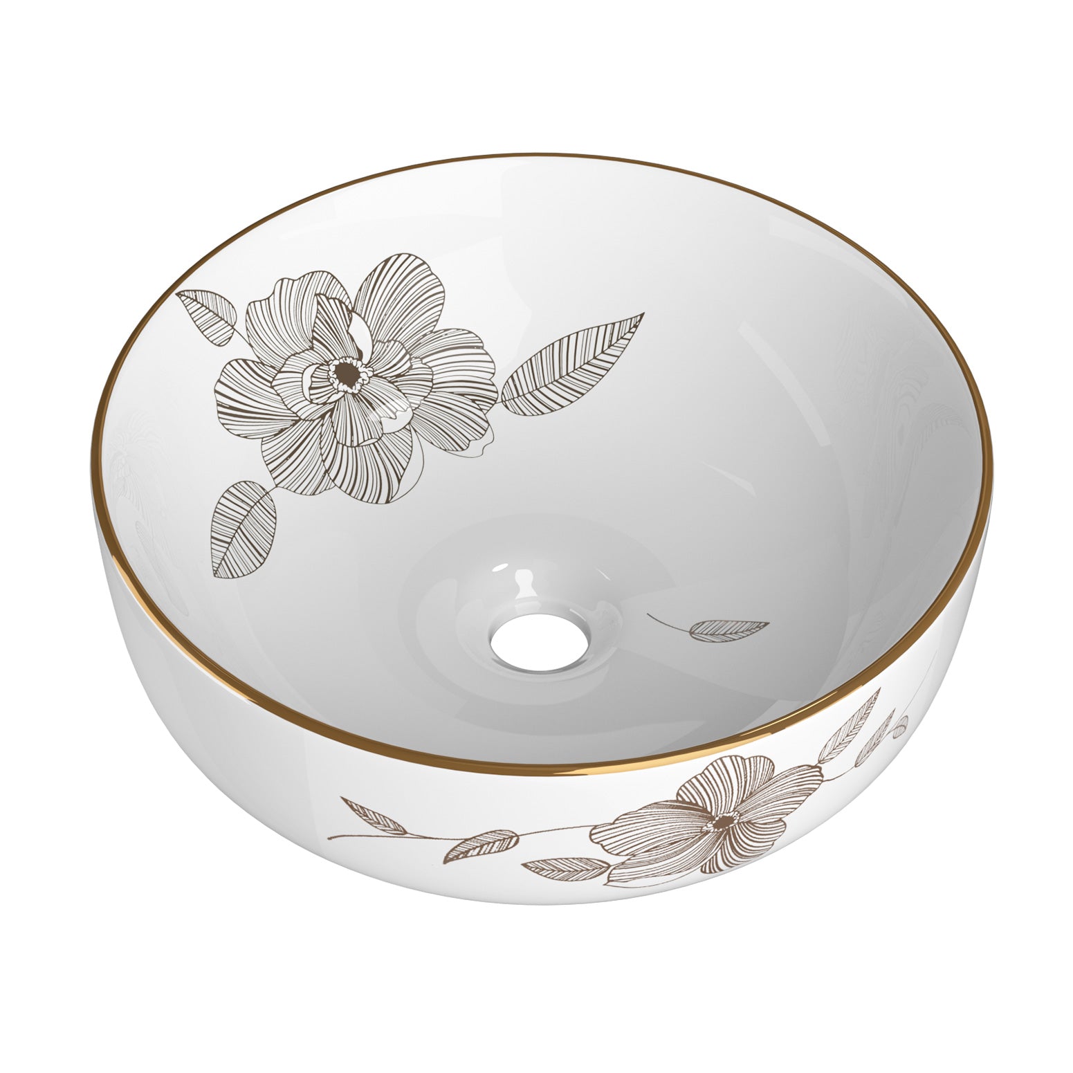 Bathroom Basin Ceramic Vanity Sink Hand Wash Bowl With Pattern