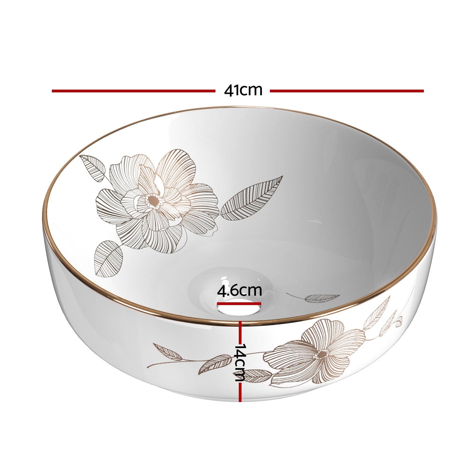Bathroom Basin Ceramic Vanity Sink Hand Wash Bowl With Pattern