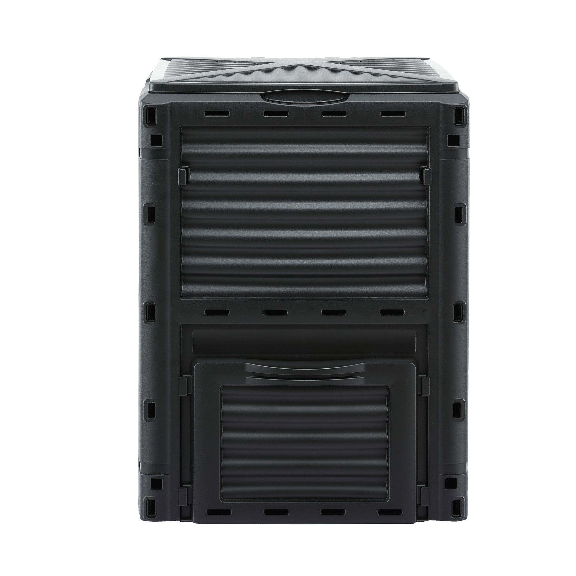 300L Heavy-Duty Outdoor Compost Bin with Lid Dual-Chamber Aeration