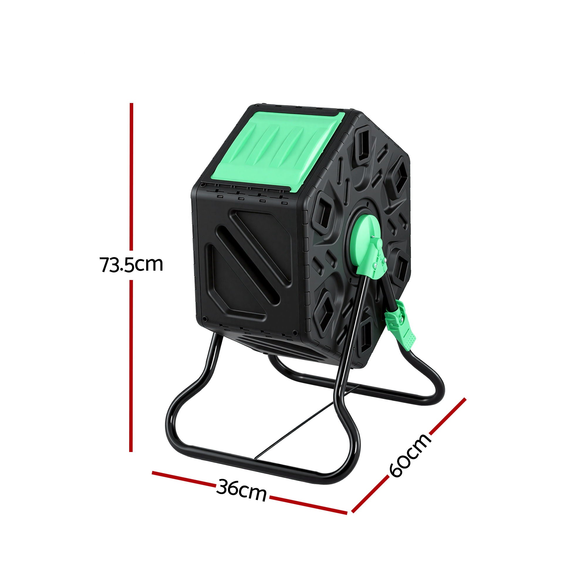 65L Compost Bin Outdoor Tumbler Rotating with Aeration Fast Cycle