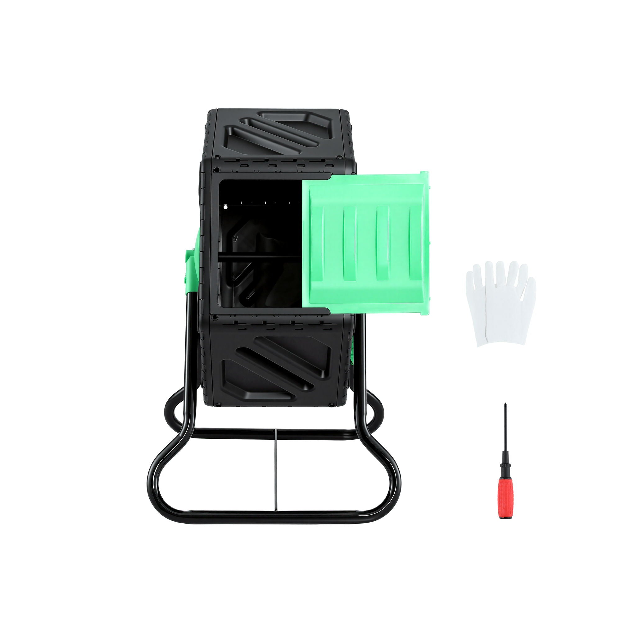 65L Compost Bin Outdoor Tumbler Rotating with Aeration Fast Cycle