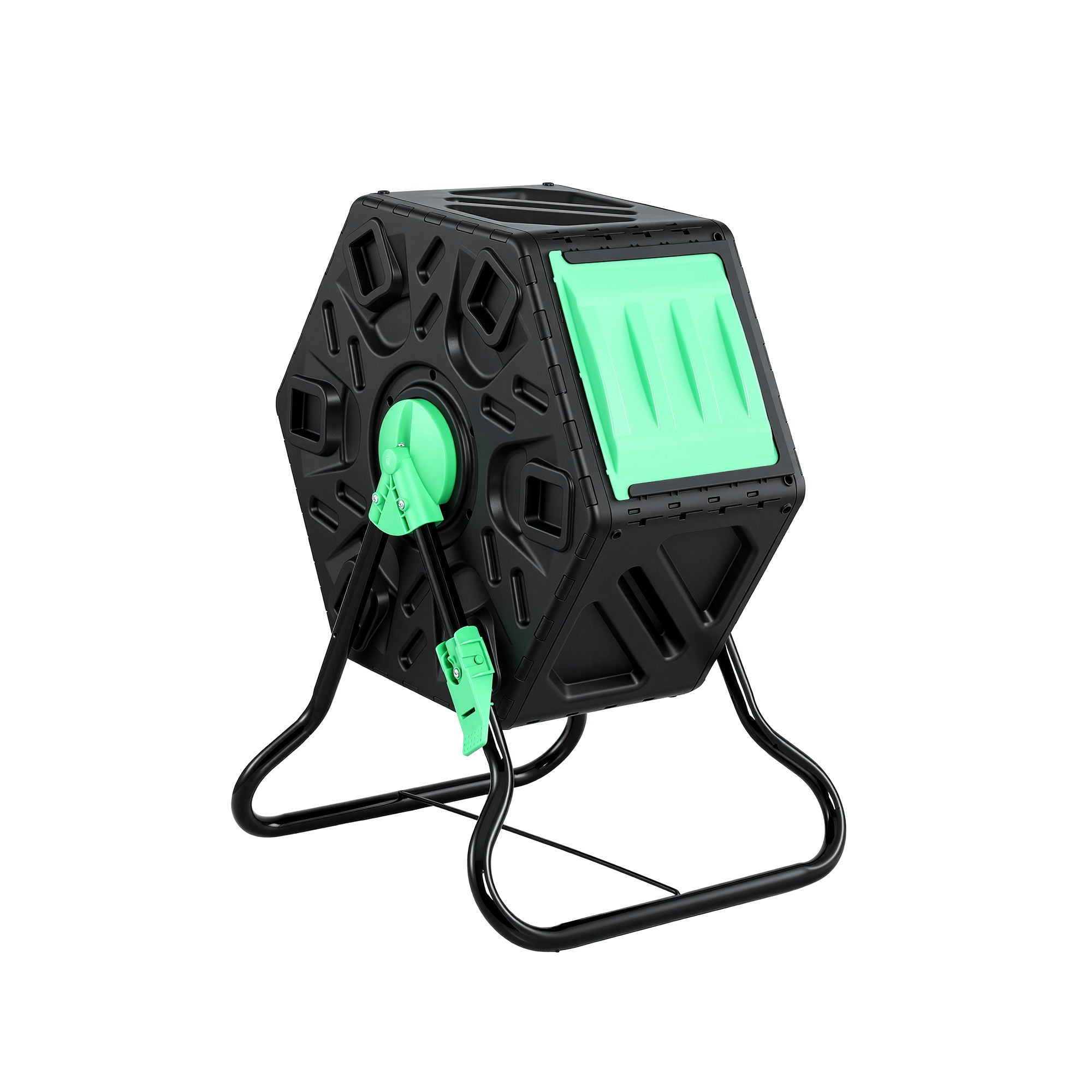 65L Compost Bin Outdoor Tumbler Rotating with Aeration Fast Cycle