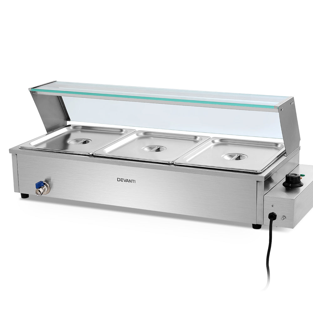 Commercial Food Warmer Bain Marie 3 Electric Buffet Pans | Food Warmers & Chafing Dishes